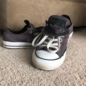 Grayish Purple Converse All Star Double Tongue